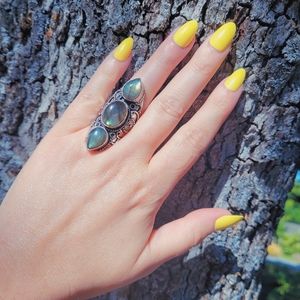 Boho Labradorite Flashy .925 Ring NWOT